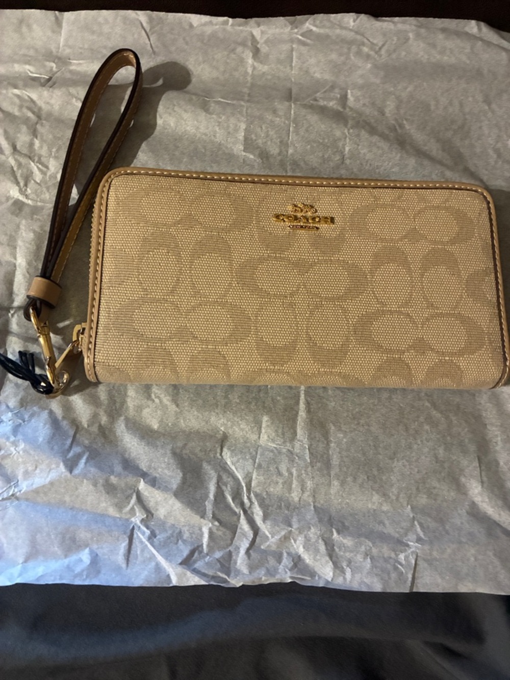 Coach Signature Canvas Zip-Around Wallet